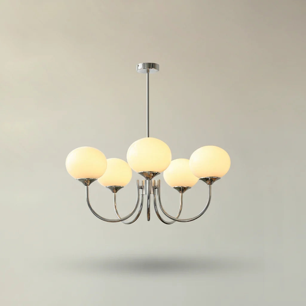 Ceiling Light Handcrafted Pink Glass & Gold Finish