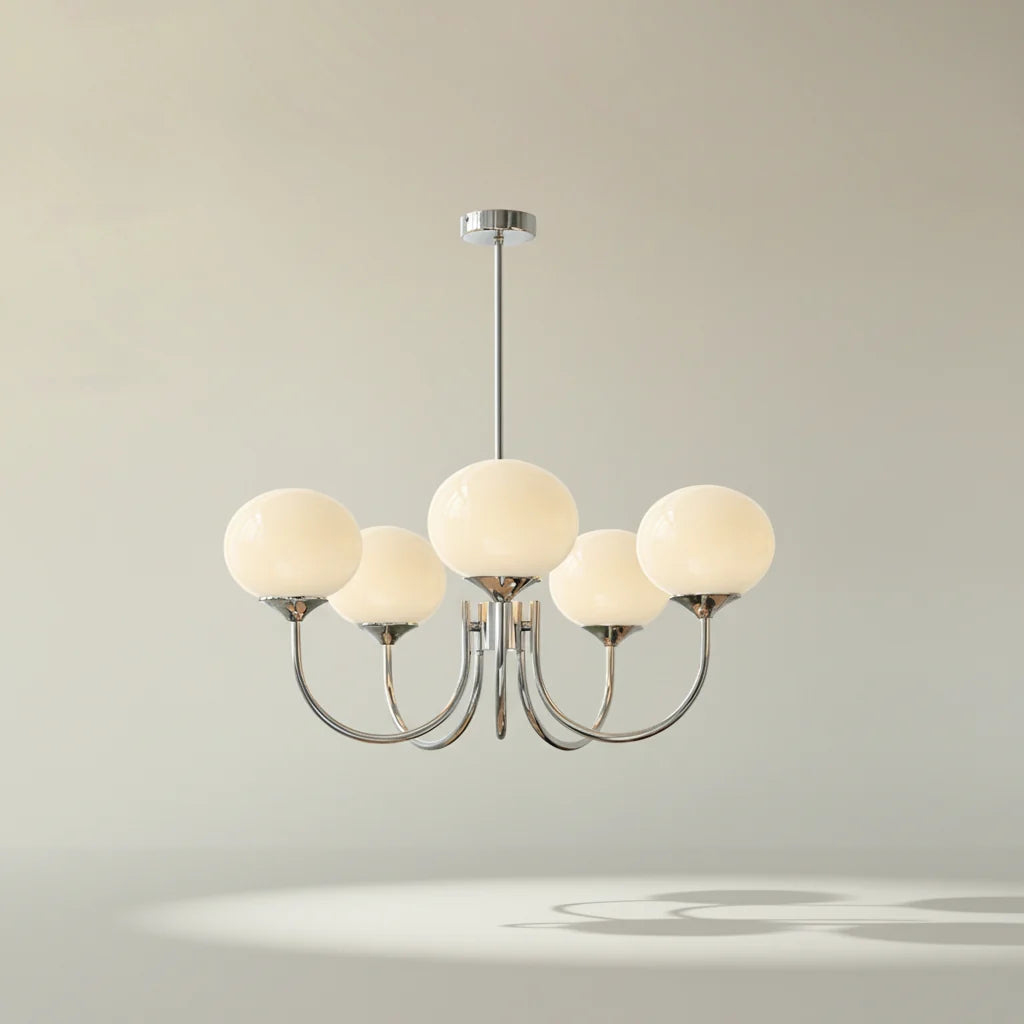 Ceiling Light Handcrafted Pink Glass & Gold Finish