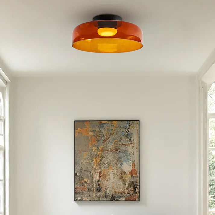 Ceiling Light Layered Glass Warm Glow LED Compatible