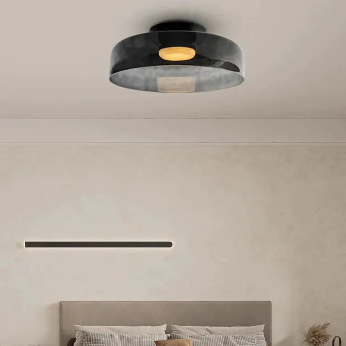 Ceiling Light Layered Glass Warm Glow LED Compatible
