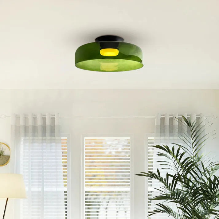 Ceiling Light Layered Glass Warm Glow LED Compatible
