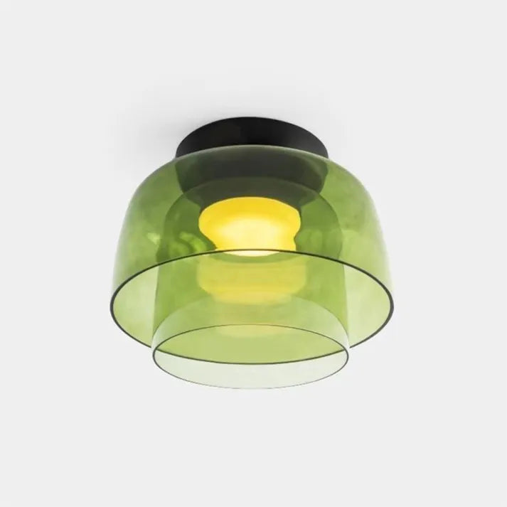 Ceiling Light Layered Glass Warm Glow LED Compatible