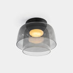 Ceiling Light Layered Glass Warm Glow LED Compatible