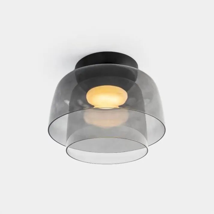 Ceiling Light Layered Glass Warm Glow LED Compatible