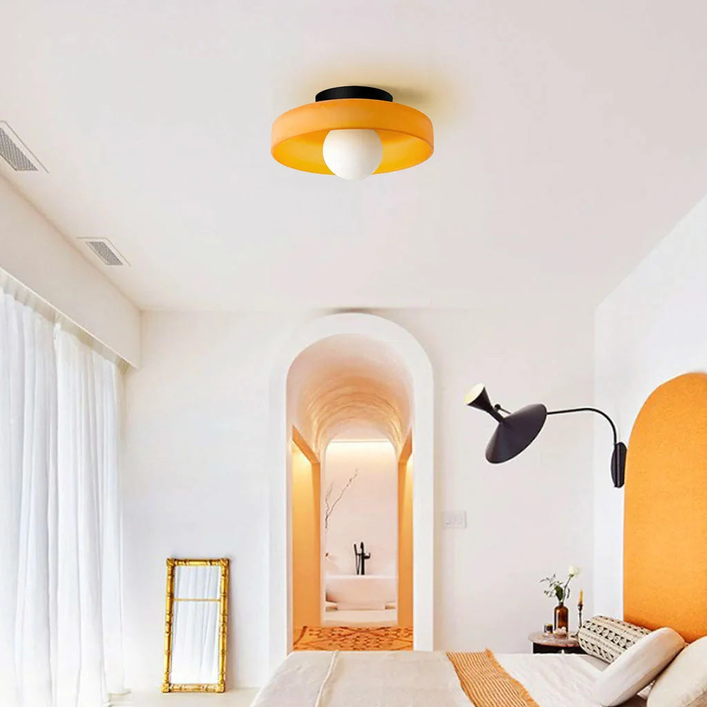 Ceiling Light Low-Profile Matte Glass Flush Mount