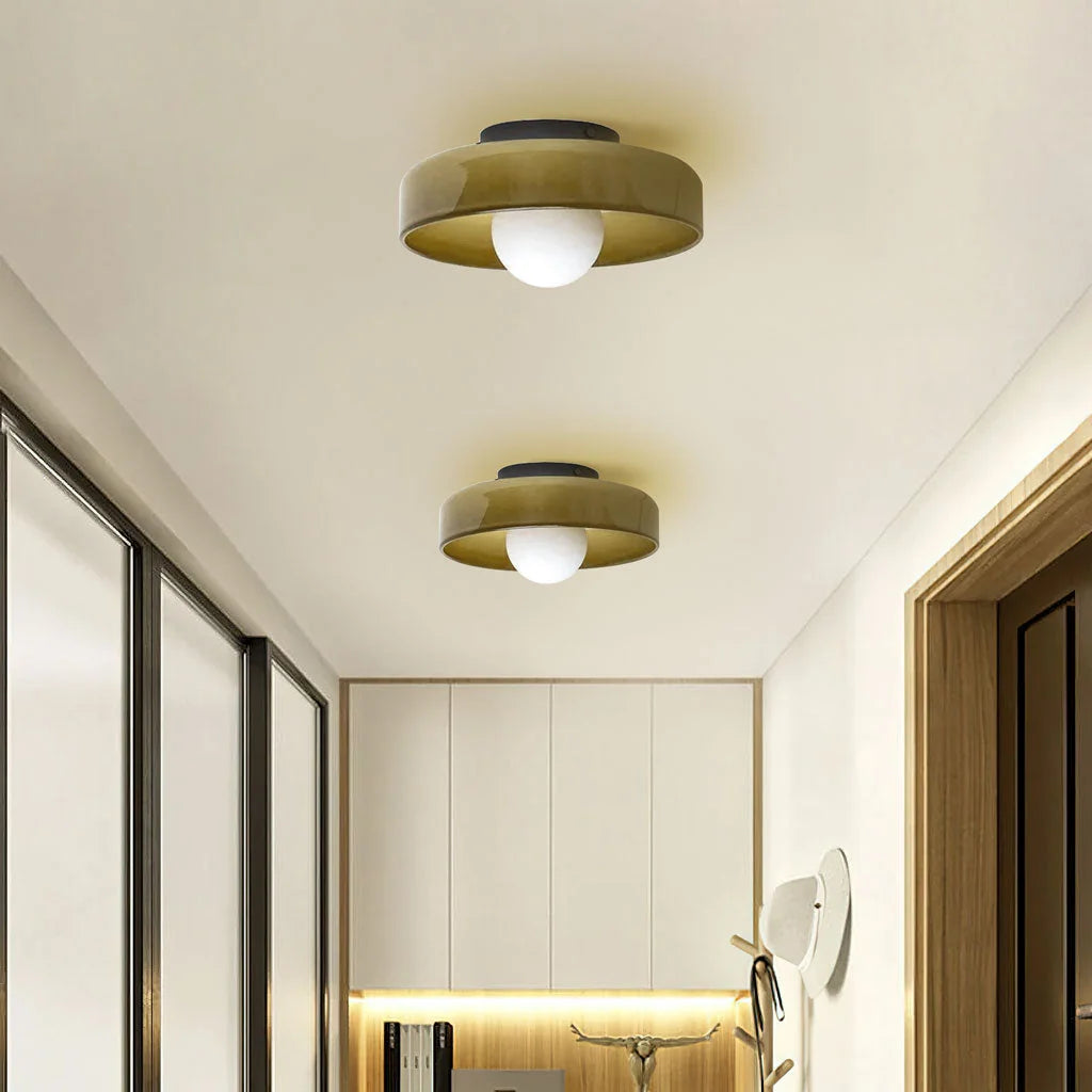 Ceiling Light Low-Profile Matte Glass Flush Mount