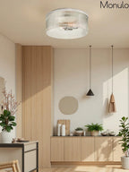 Ceiling Light Low Profile Ribbed Glass Diffuser