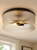 Ceiling Light Low Profile Ribbed Glass Diffuser
