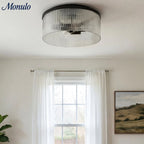Ceiling Light Low Profile Ribbed Glass Diffuser