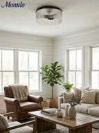 Ceiling Light Low Profile Ribbed Glass Diffuser