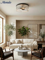 Ceiling Light Low Profile Ribbed Glass Diffuser
