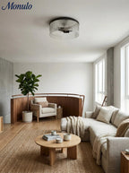 Ceiling Light Low Profile Ribbed Glass Diffuser