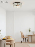 Ceiling Light Low Profile Ribbed Glass Diffuser