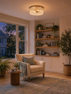 Ceiling Light Low Profile Ribbed Glass Diffuser