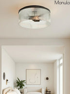 Ceiling Light Low Profile Ribbed Glass Diffuser