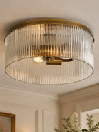 Ceiling Light Low Profile Ribbed Glass Diffuser
