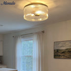 Ceiling Light Low Profile Ribbed Glass Diffuser