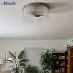 Ceiling Light Low Profile Ribbed Glass Diffuser