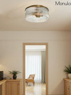 Ceiling Light Low Profile Ribbed Glass Diffuser