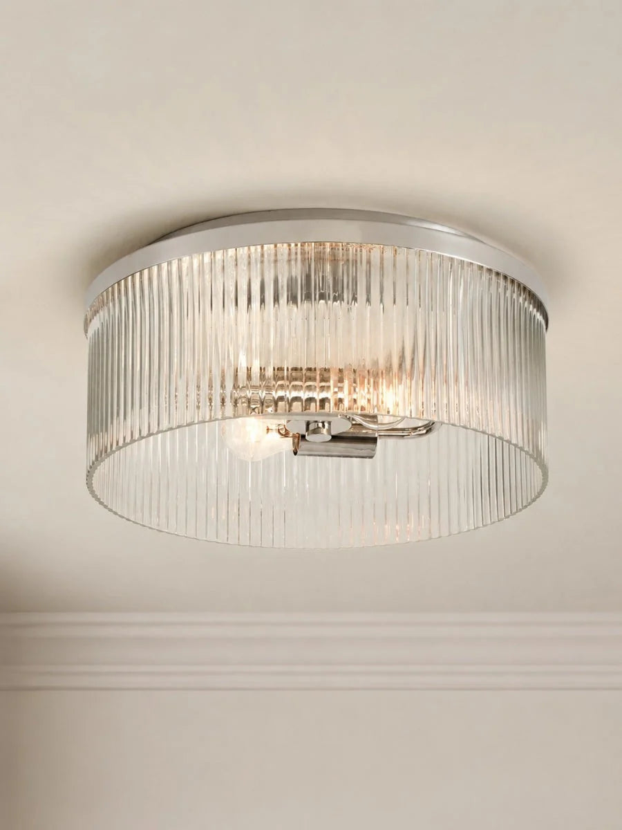 Ceiling Light Low Profile Ribbed Glass Diffuser
