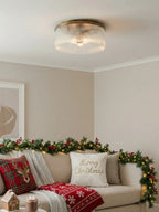 Ceiling Light Low Profile Ribbed Glass Diffuser