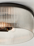 Ceiling Light Low Profile Ribbed Glass Diffuser