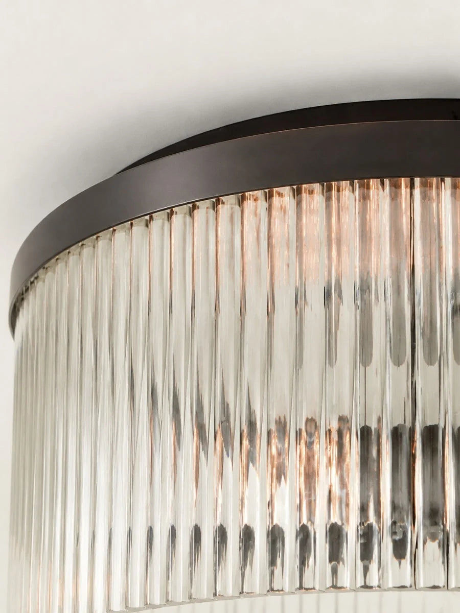 Ceiling Light Low Profile Ribbed Glass Diffuser