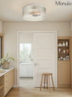 Ceiling Light Low Profile Ribbed Glass Diffuser