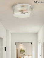 Ceiling Light Low Profile Ribbed Glass Diffuser