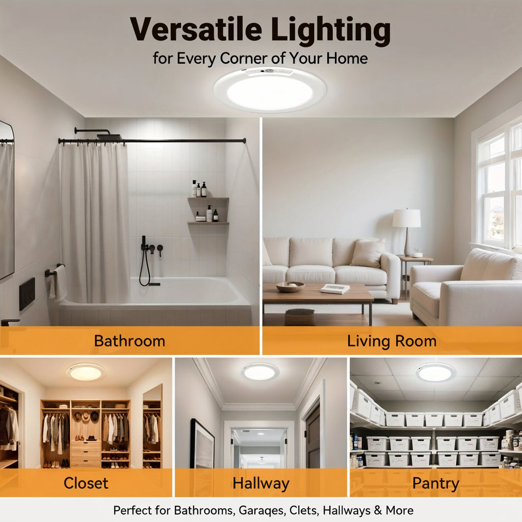 Ceiling Light Motion Sensor Rechargeable 10000mAh Remote & USB