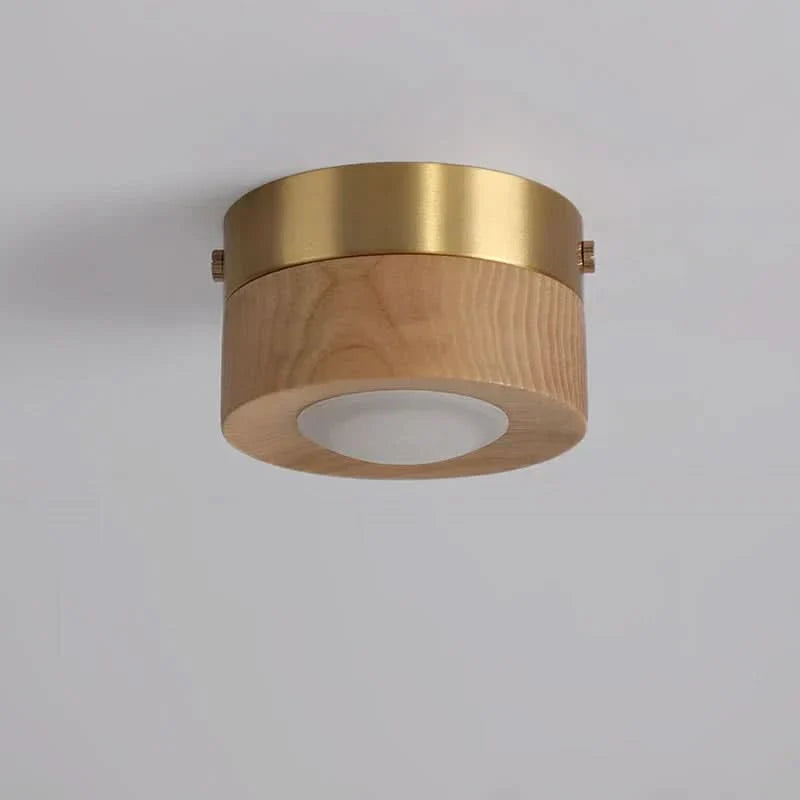 Ceiling Light Natural Wood Integrated LED Spotlight