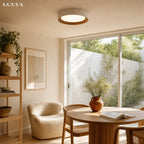 Ceiling Light Round Flush-Mount Integrated LED & Wood Trim