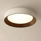 Ceiling Light Round Flush-Mount Integrated LED & Wood Trim