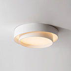 Ceiling Light Round White Metal LED Dimmable Remote