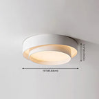 Ceiling Light Round White Metal LED Dimmable Remote