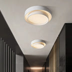 Ceiling Light Round White Metal LED Dimmable Remote
