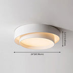 Ceiling Light Round White Metal LED Dimmable Remote