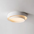 Ceiling Light Round White Metal LED Dimmable Remote