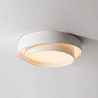 Ceiling Light Round White Metal LED Dimmable Remote