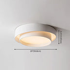 Ceiling Light Round White Metal LED Dimmable Remote
