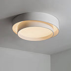 Ceiling Light Round White Metal LED Dimmable Remote