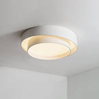 Ceiling Light Round White Metal LED Dimmable Remote