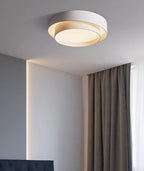 Ceiling Light Round White Metal LED Dimmable Remote
