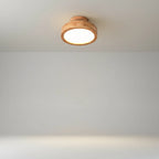 Ceiling Light Rubberwood Matte Acrylic Warm Diffused Glow 20cm