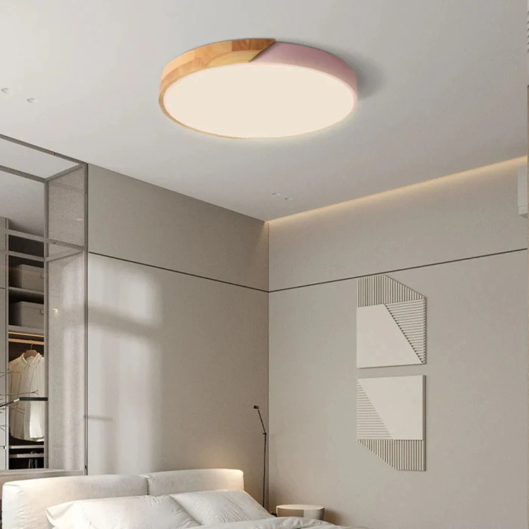 Ceiling Light Scandinavian Wooden LED Flush Mount