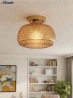 Ceiling Light Semi-Flush Mount Textured Glass 23 cm