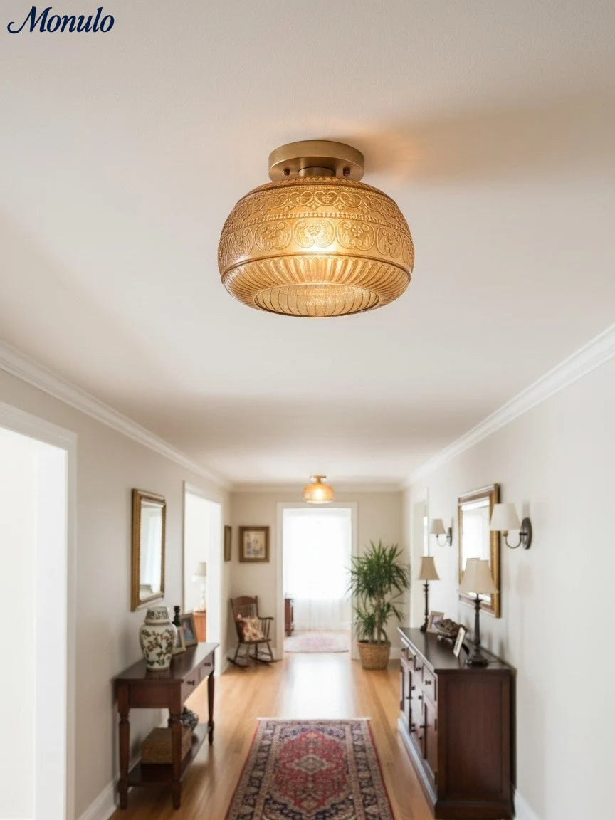 Ceiling Light Semi-Flush Mount Textured Glass 23 cm