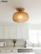 Ceiling Light Semi-Flush Mount Textured Glass 23 cm