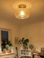 Ceiling Light Semi-Flush Mount Textured Glass 23 cm