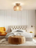 Ceiling Light Semi-Flush Mount Textured Glass 23 cm